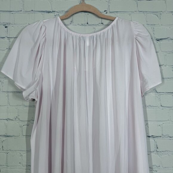 Miss Eileen Nightgown Women Size 1X Pink Mid Length Soft Floral Embroidered - Picture 8 of 13